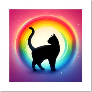 Rainbow Aura Cat Posters and Art